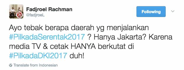 #PilkadaSerentak2017 Jadi Trending Topic di Twitter