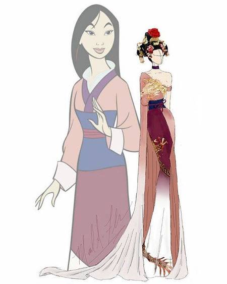 Ini Jadinya Jika Designer Modern Menggambar Gaun Putri Disney