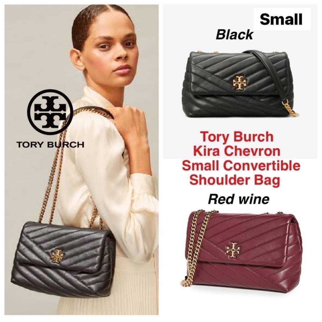 Tory Burch Kira Chevron Small Convertible Shoulder Bag - Red