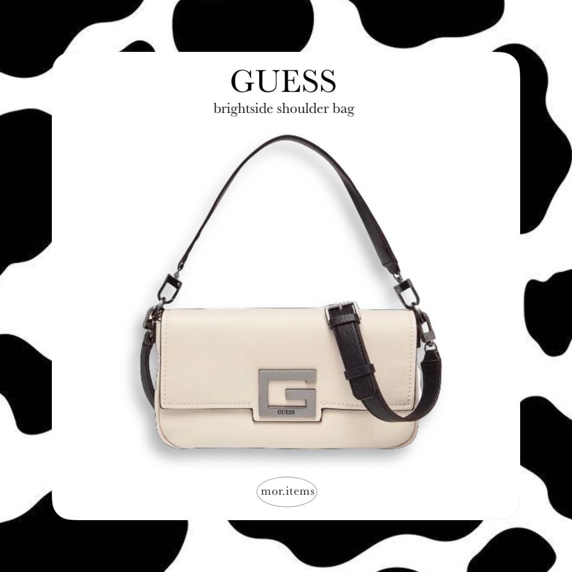 Guess brightside shoulder online bag white