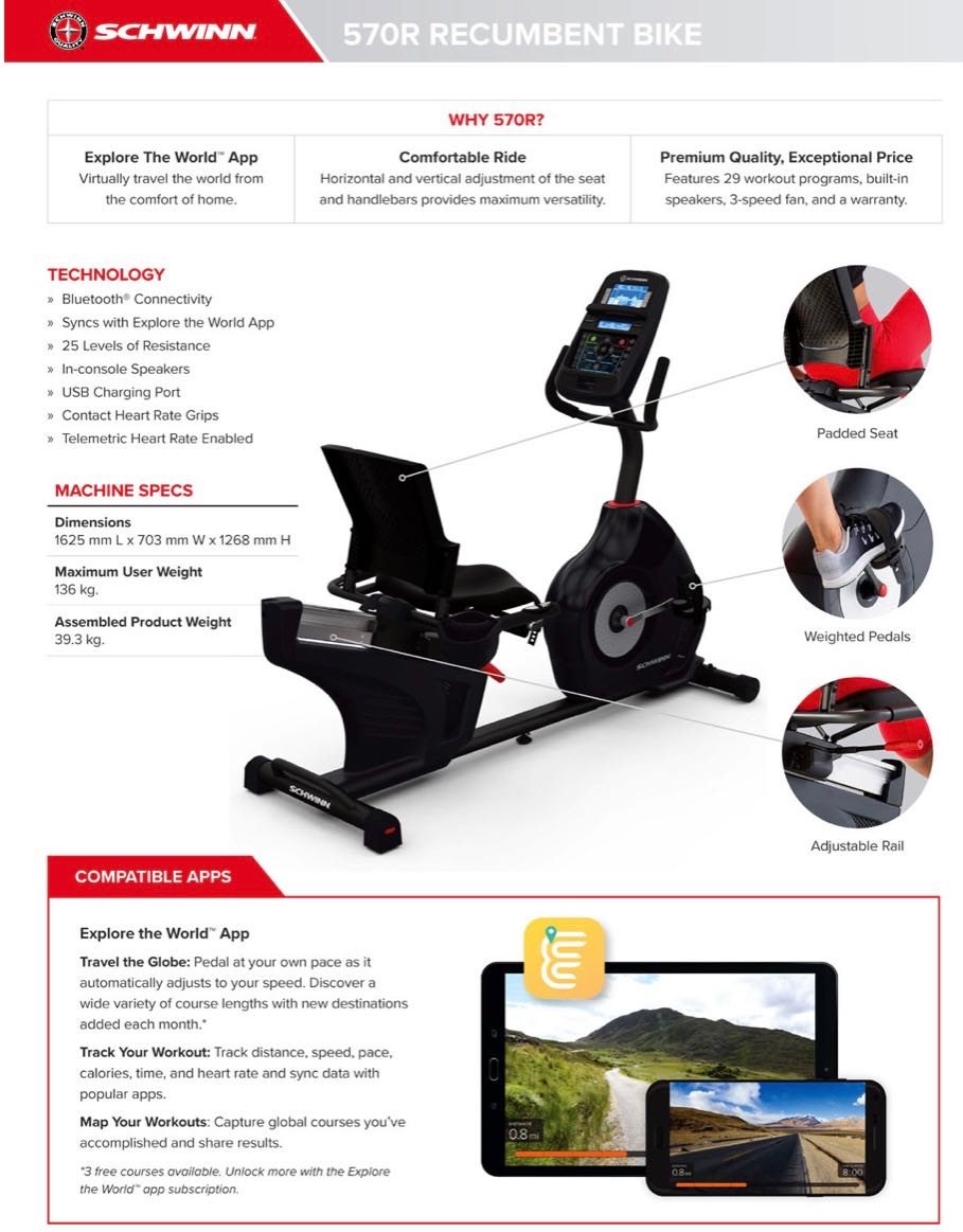 Schwinn 570r recumbent bike review top