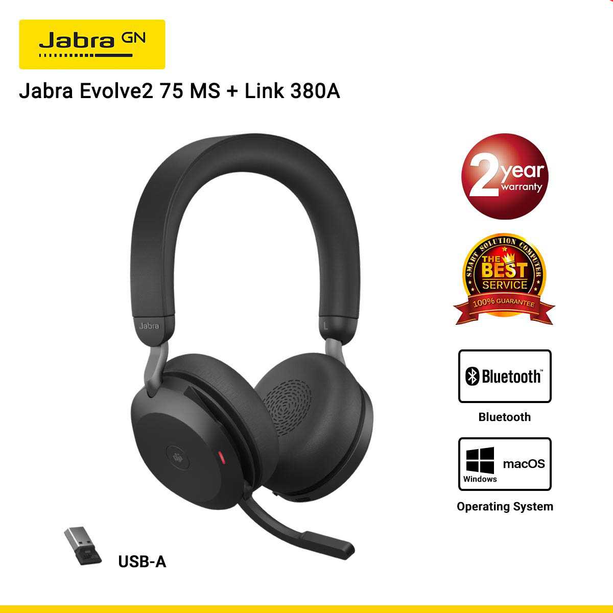 Jabra Evolve2 75 MS Link 380A Stereo Black JBA 27599 999 999