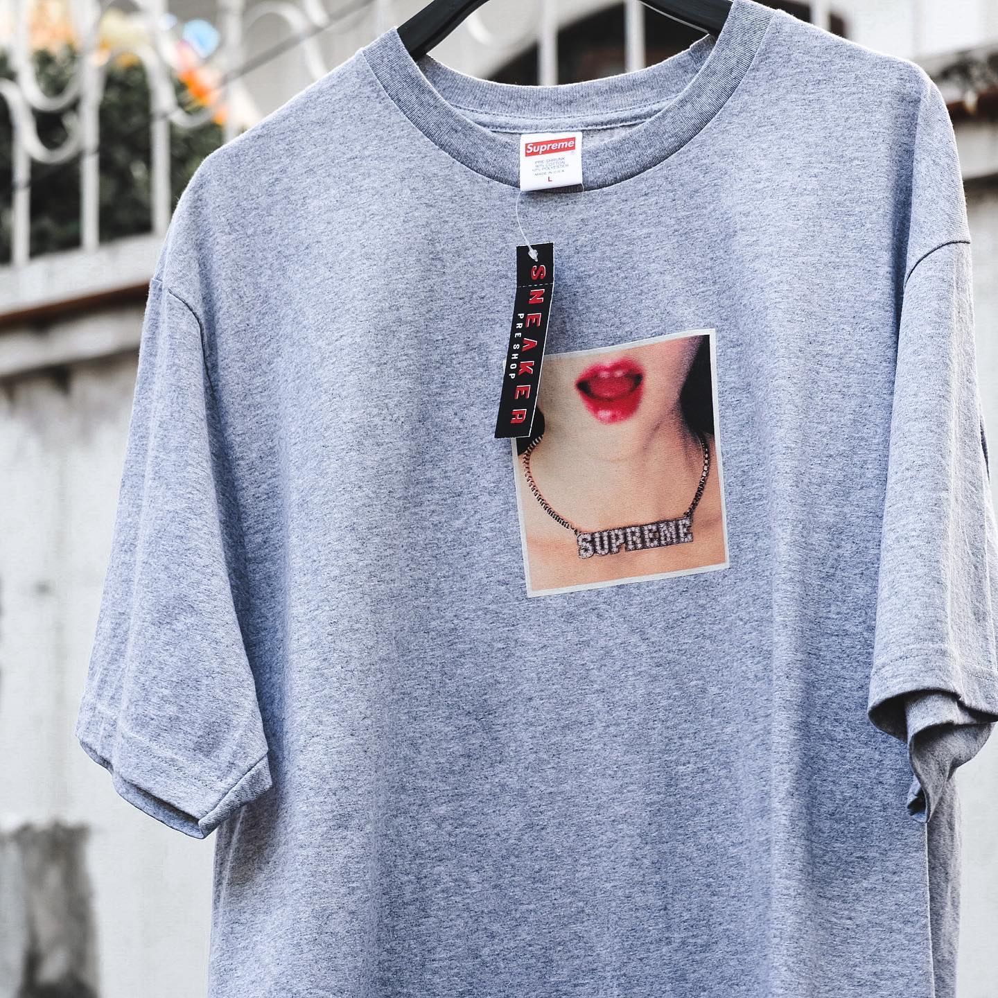 Supreme Necklace Tee Heather Grey | LINE SHOPPING