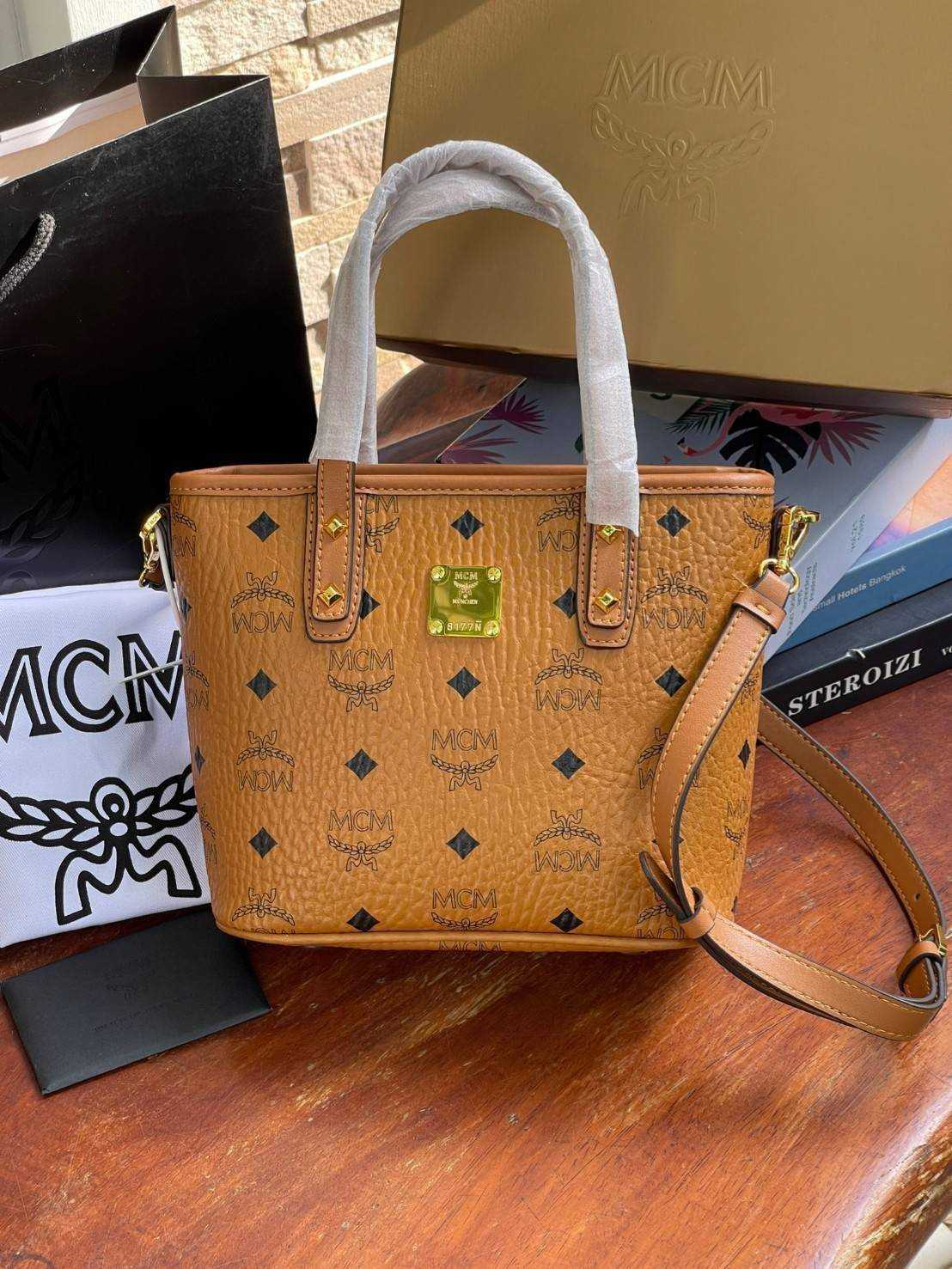 MCM Visetos Studded Anya Mini Tote LINE SHOPPING
