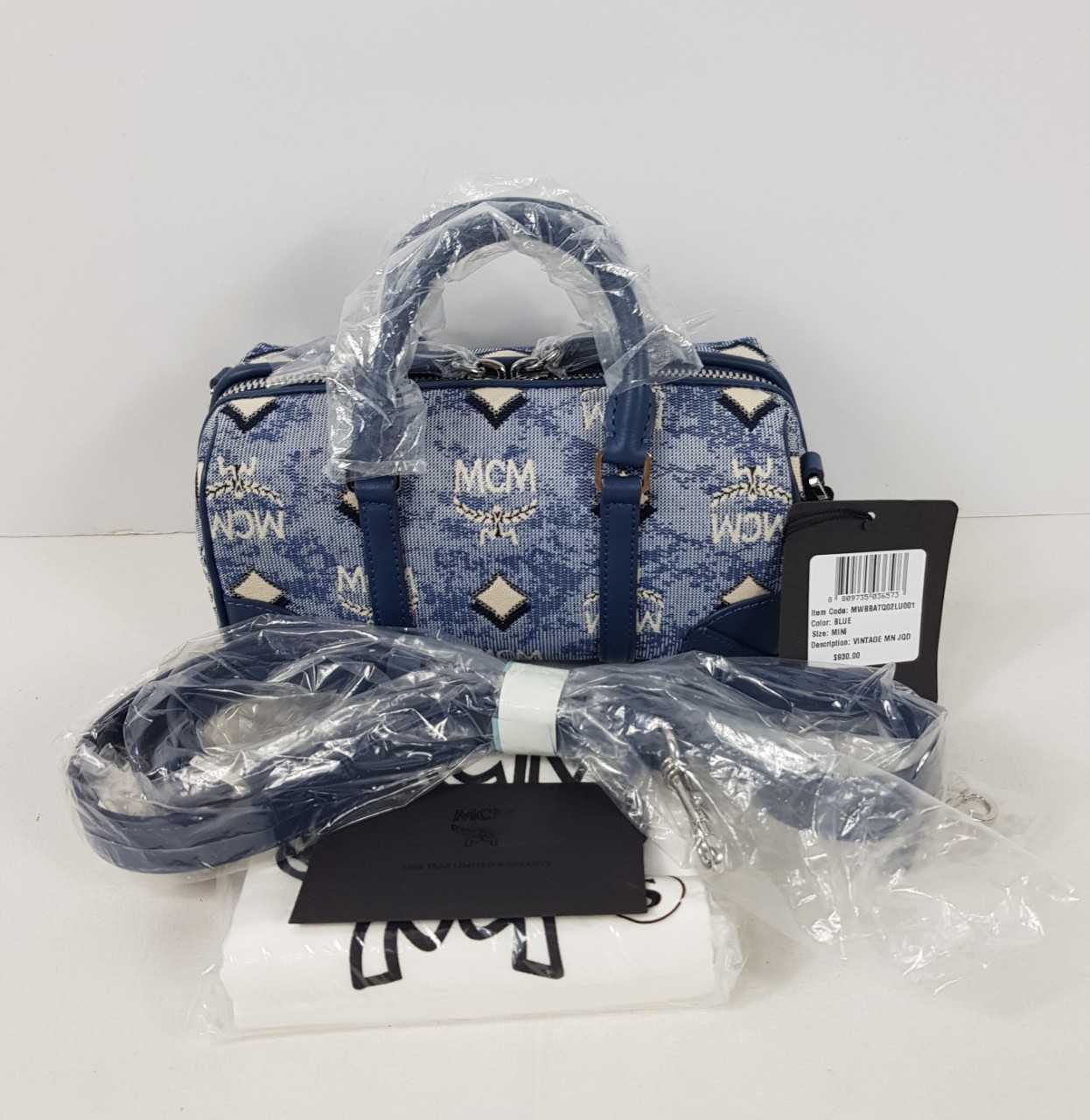 MCM Mini Boston Vintage Jacquard Satchel LINE SHOPPING