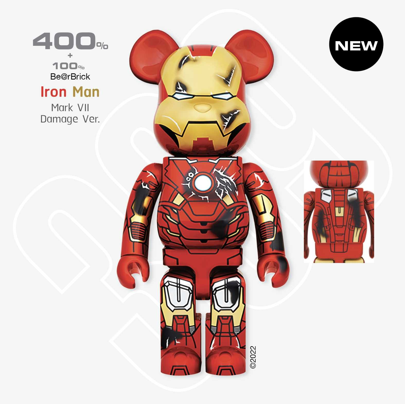 Bearbrick 400% Iron Man Mark VII Damage Ver. | LINE SHOPPING