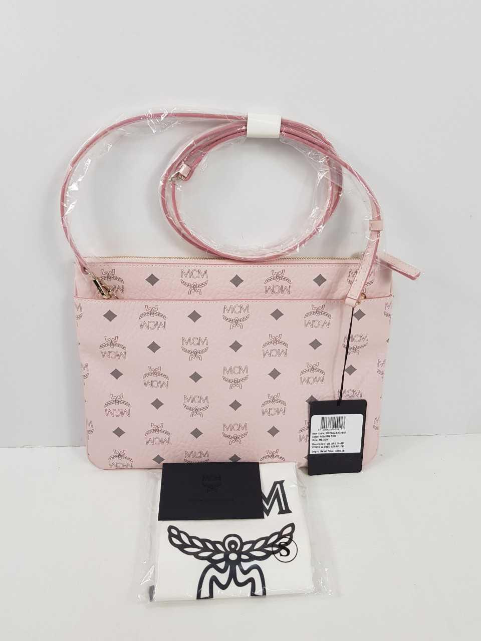 Mcm medium logo new arrivals crossbody pouch bag