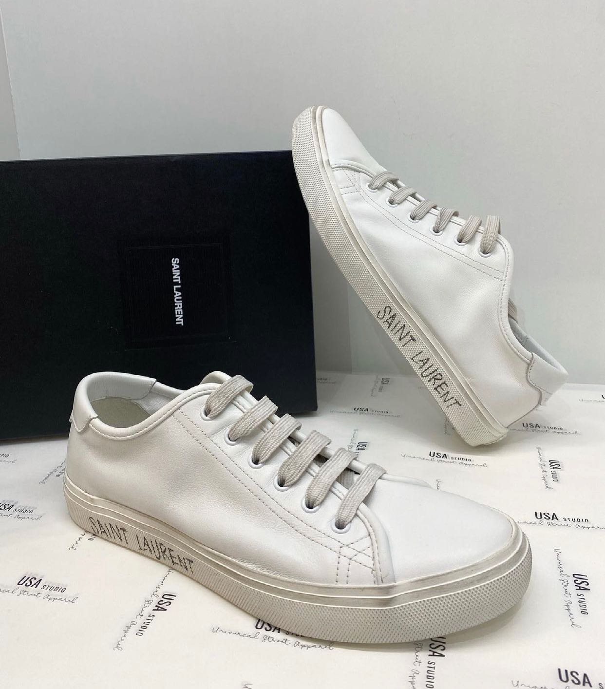 Saint Laurent Malibu sneakers (leather) | LINE SHOPPING