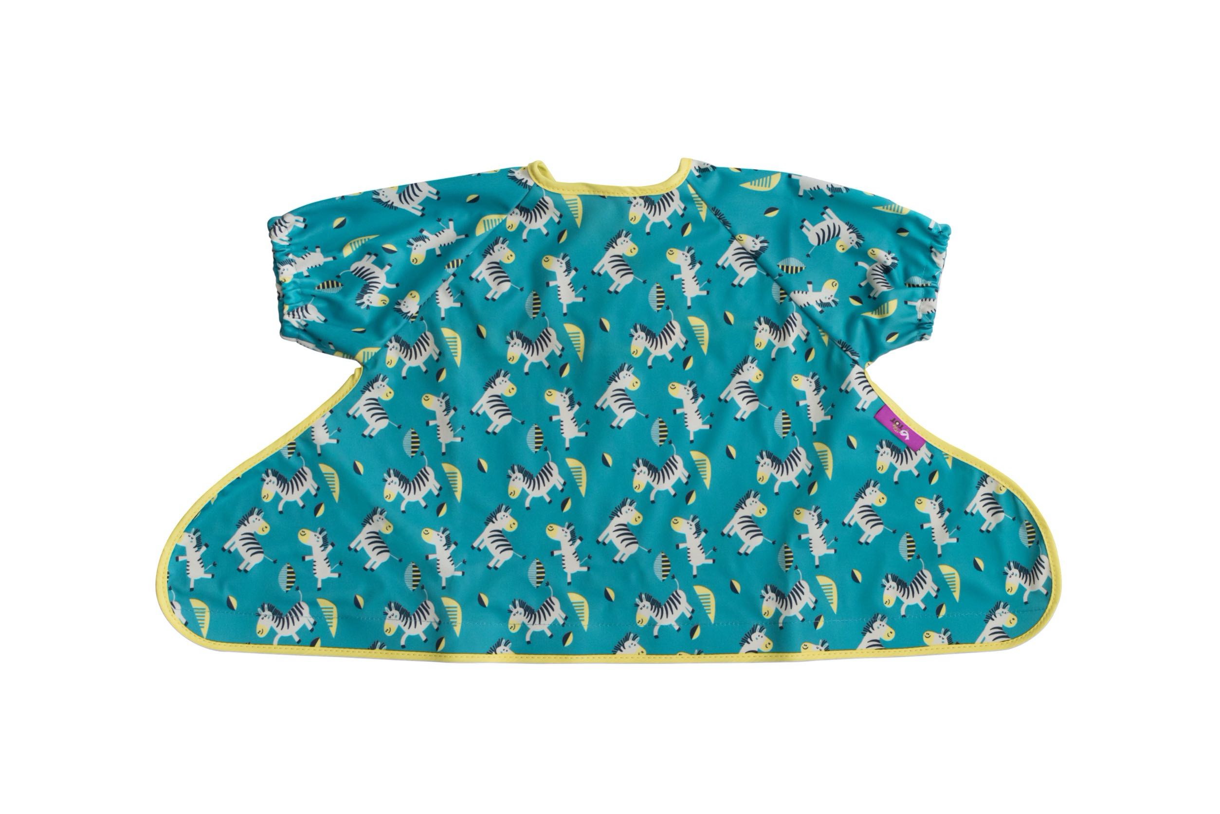 Cover all Bib Short sleeve Bib Green Zebra เสื้อกันเปื้อนรุ่นคู่ถาดกัน