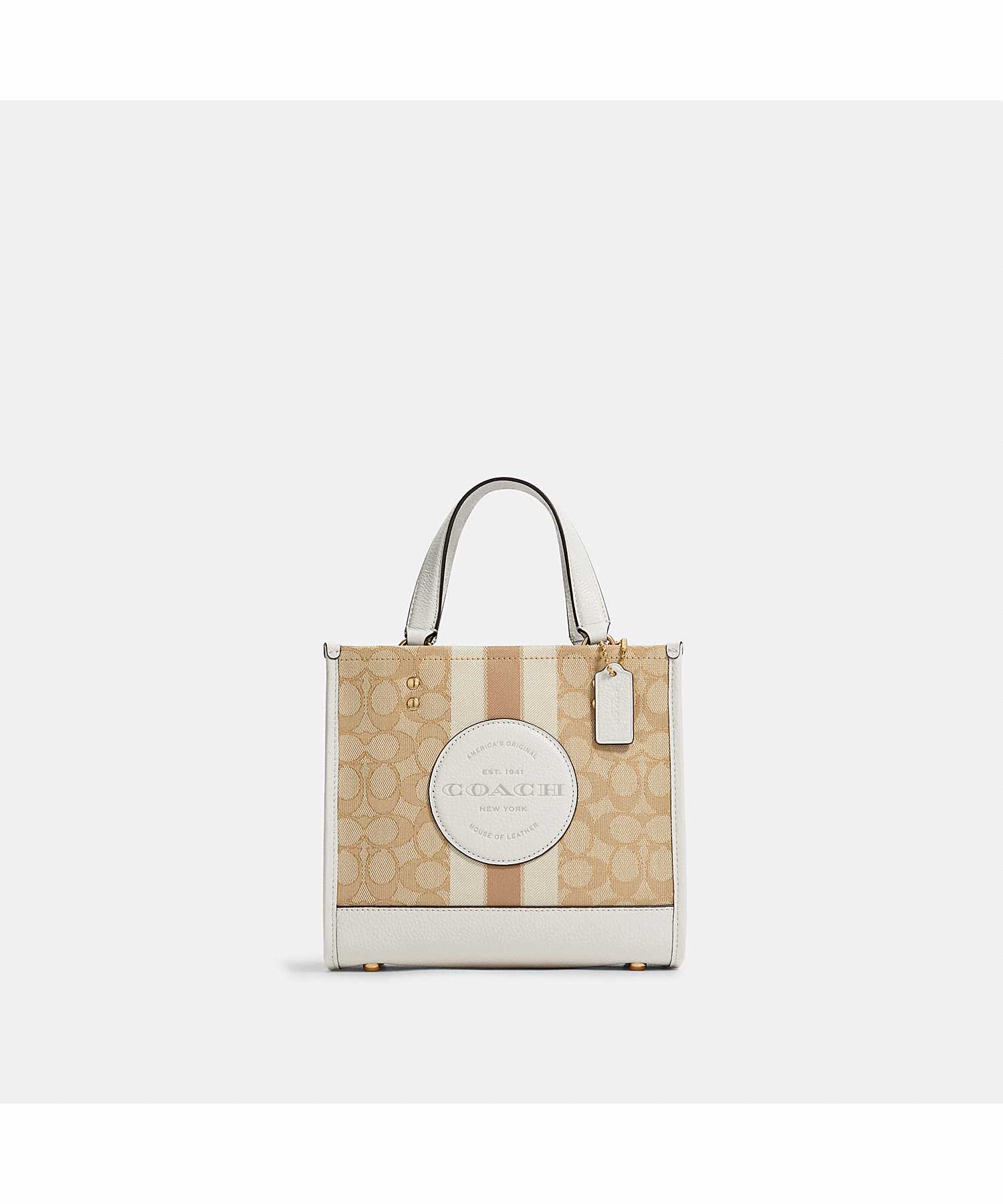COACH DEMPSEY TOTE 22 IN SIGNATURE JACQUARD WITH STRIPE AND COACH