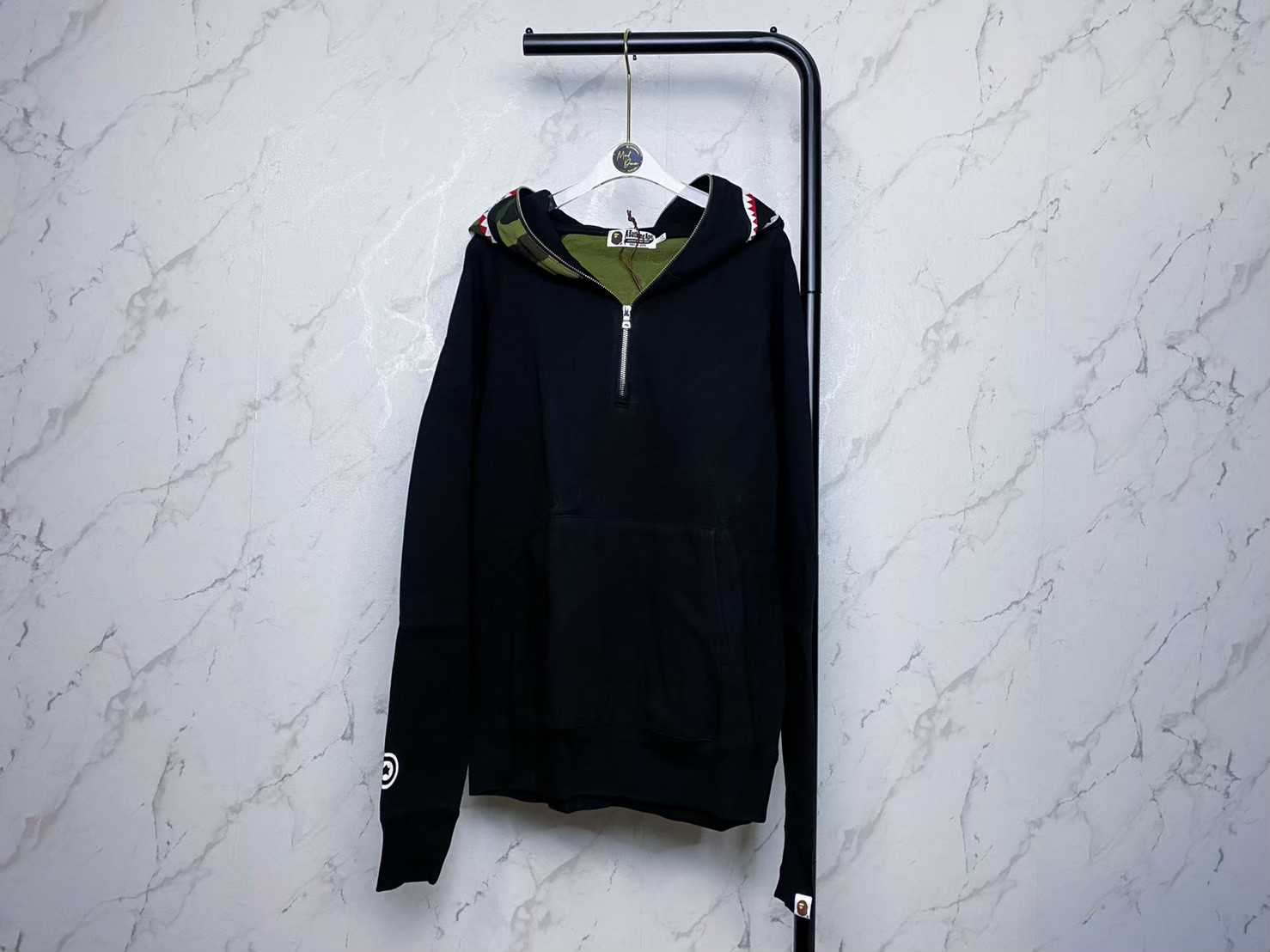 Bape half zip discount shark hoodie
