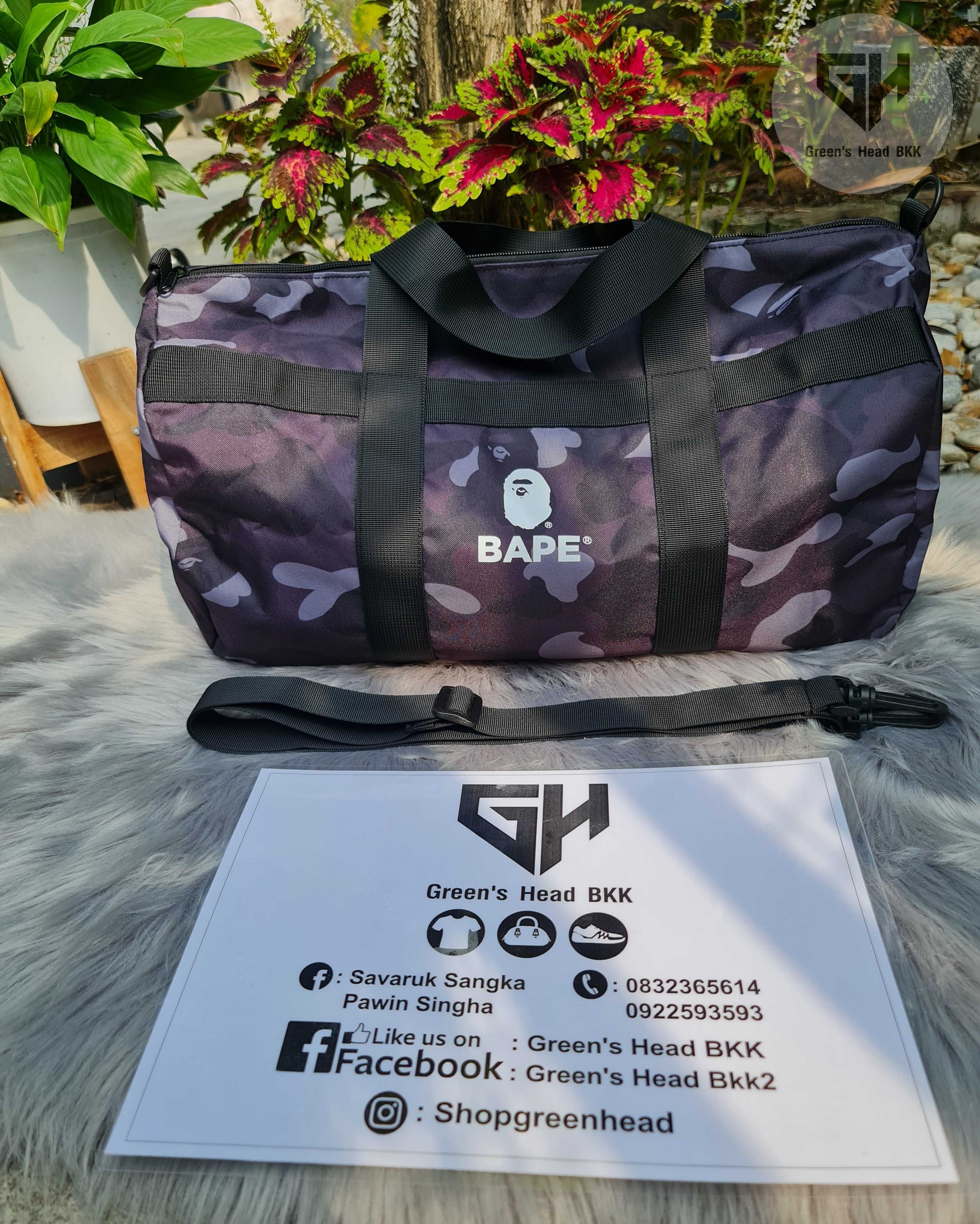 A Bathing Ape BAPE Duffle Bag Hand Bag Camo Black 2022 Spring Collection