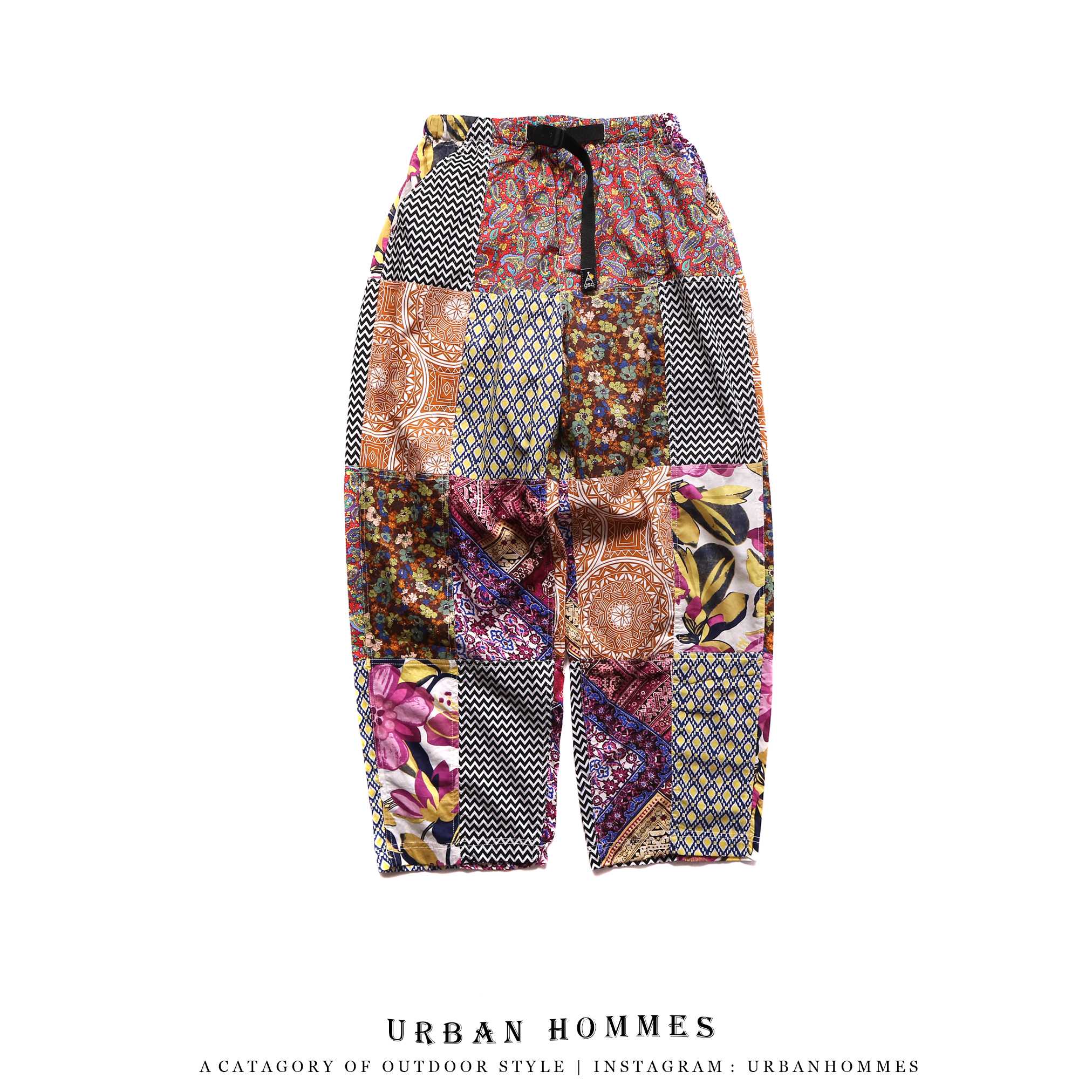 Tribal ditsy patchwork cheap print long jogger pants