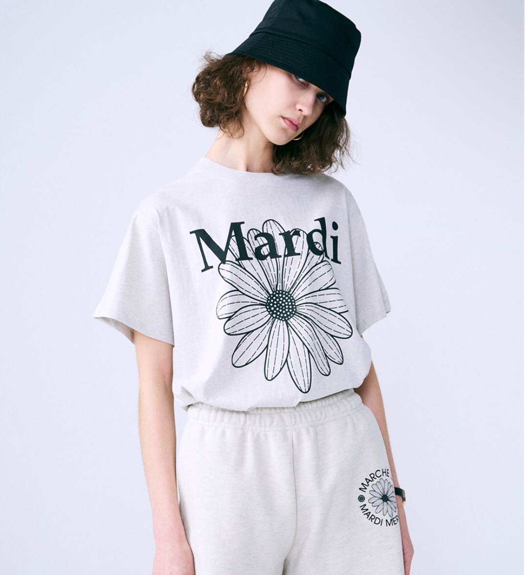 CROPPED TSHIRT FLOWERMARDI_CHARCOAL PINK