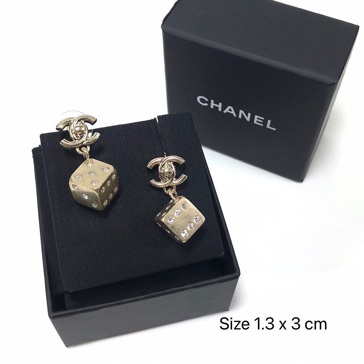 Chanel shop dice earrings