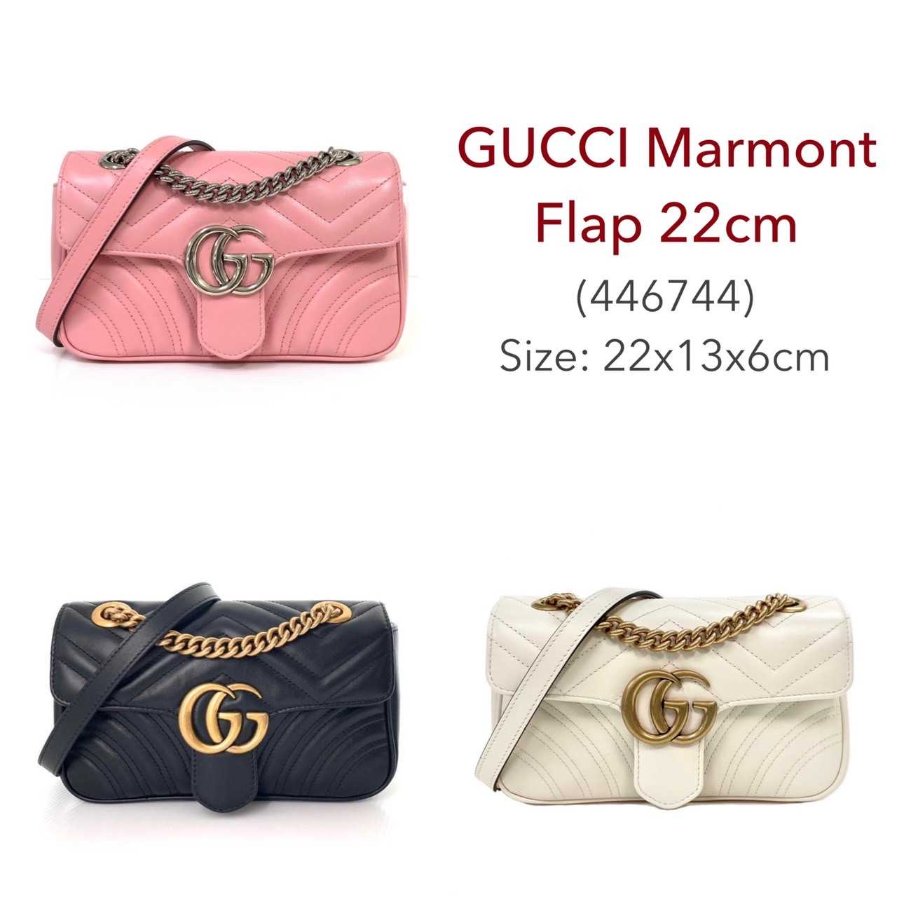 Gucci marmont best sale flap 22cm