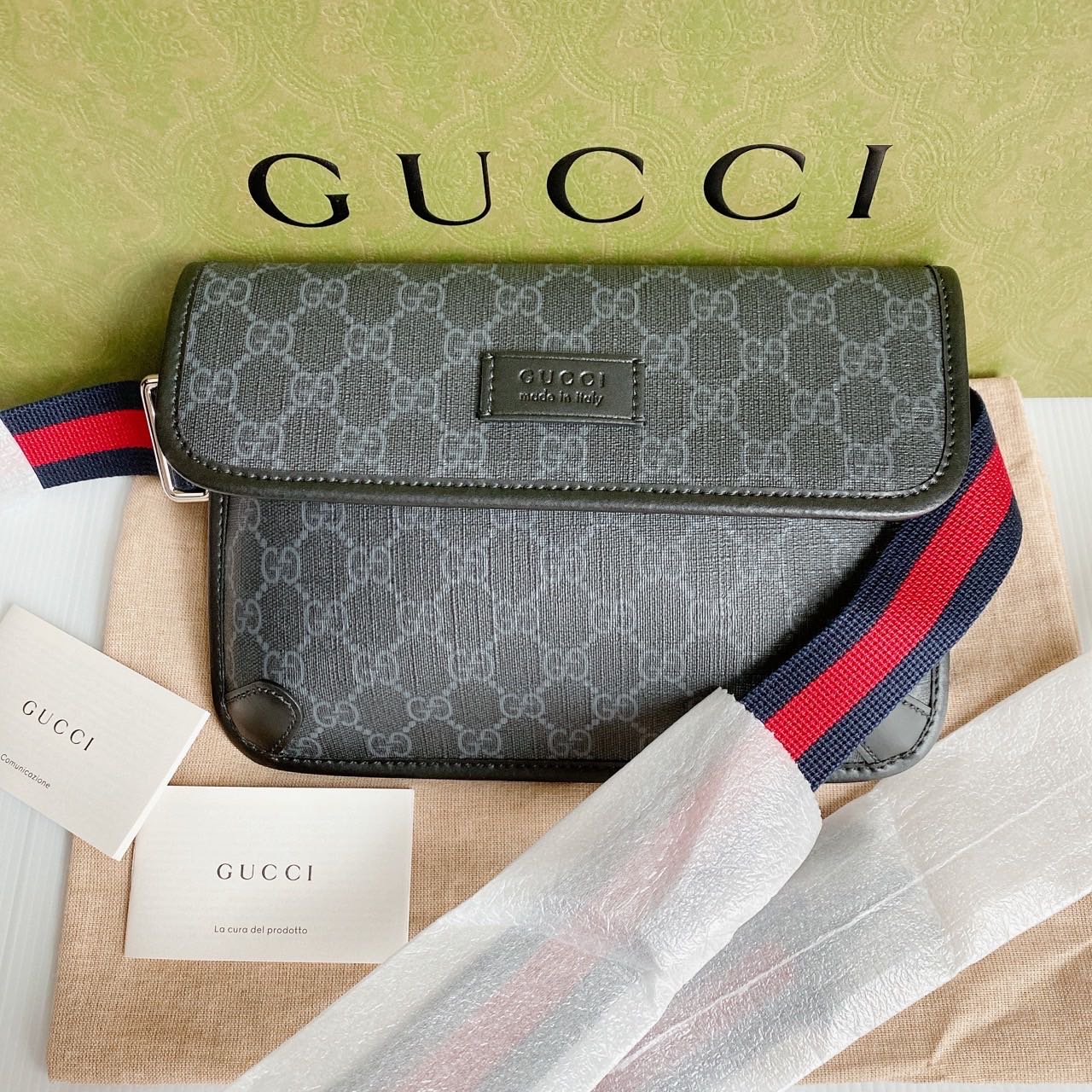 New Gucci belt bag black LINE SHOPPING