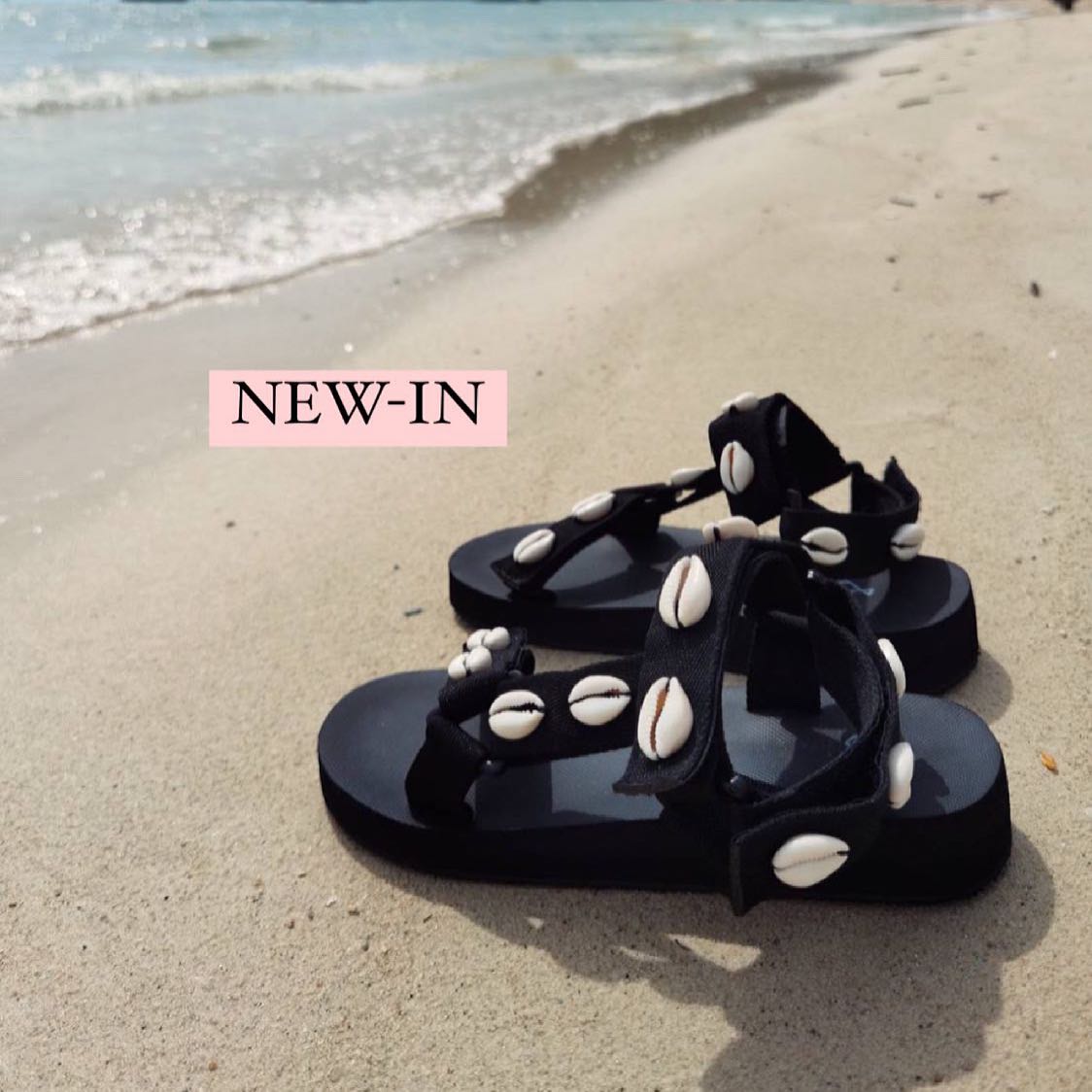 Shell embellished sales sandals