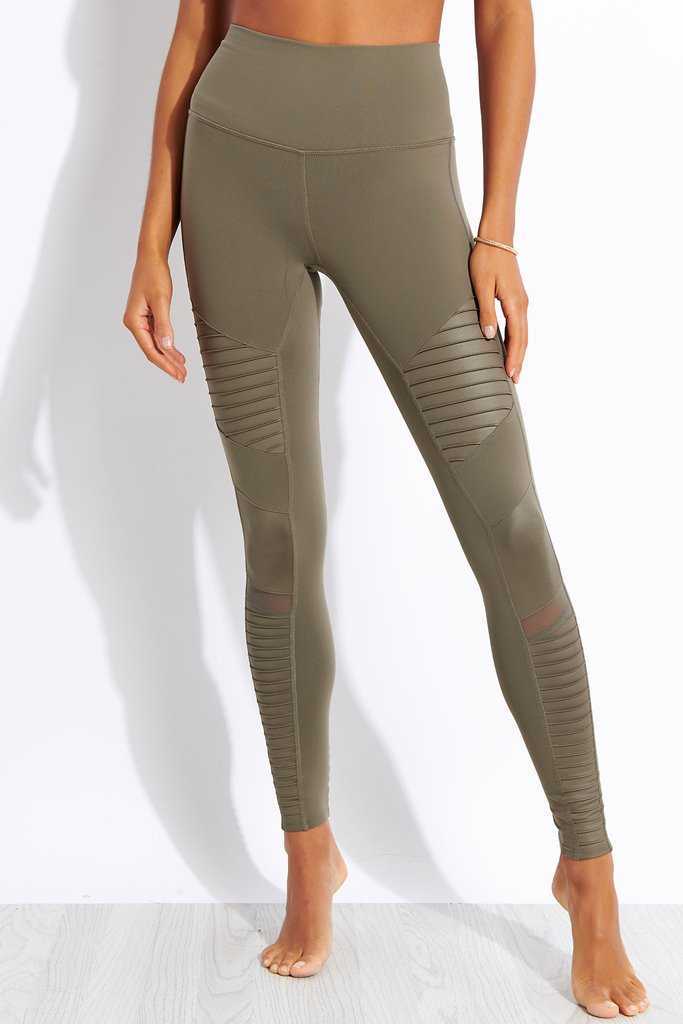 HIGH-WAIST MOTO LEGGING - OLIVE BRANCH SIZE-S