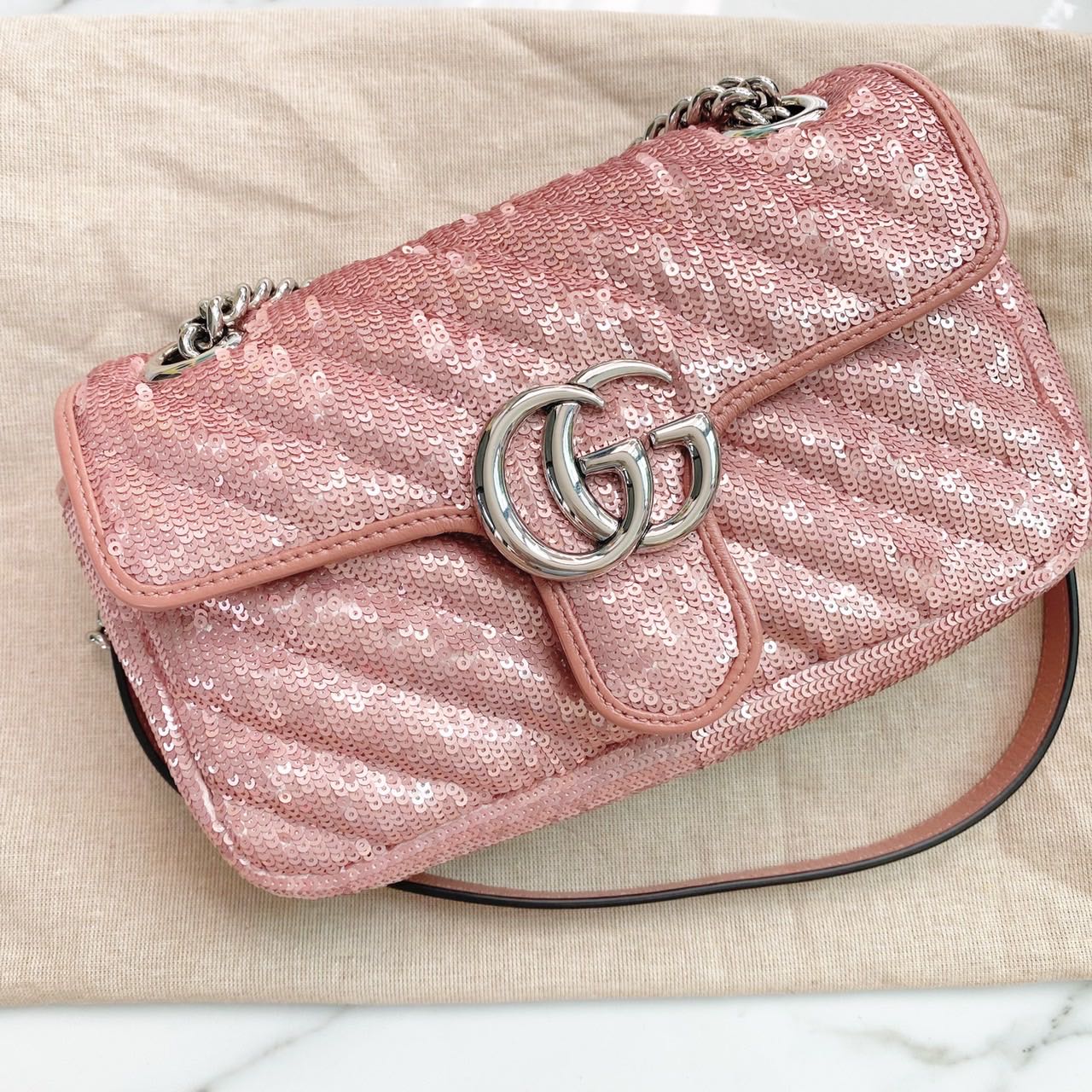 New Gucci marmont bag 22 Pink glitter