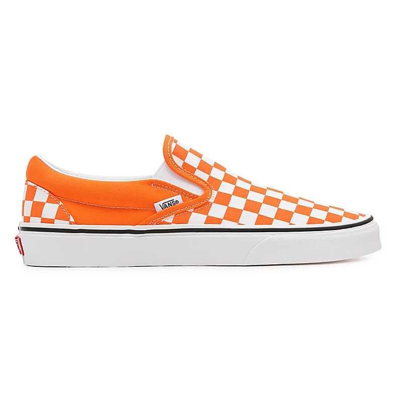 CLASSIC SLIP ON CHECKERBOARD ORANGE TIGER WHITE FOOTWEAR