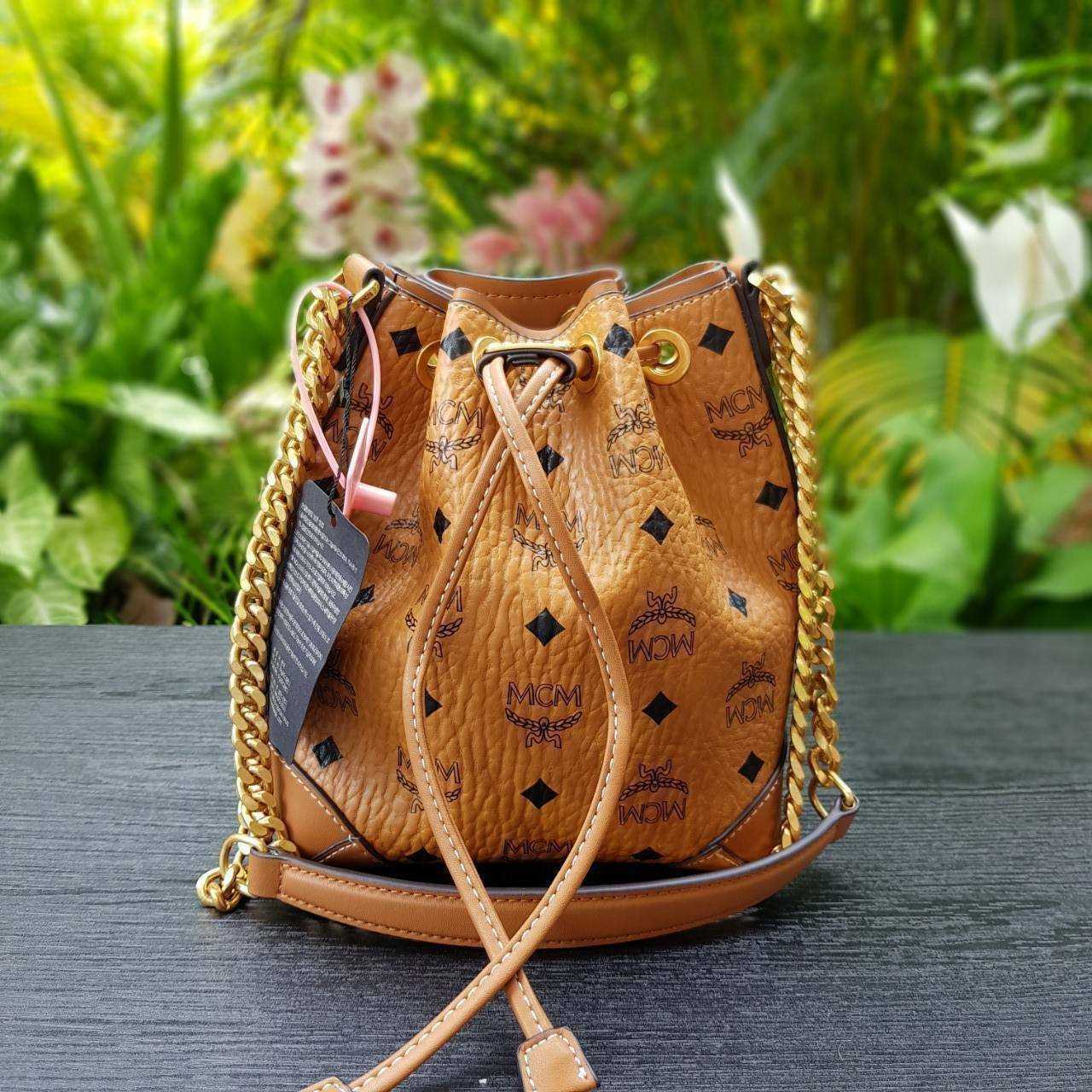 Mcm Visetos Berlin Mini Drawstring Bucket Bag