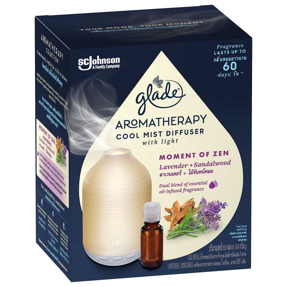Glade Aromatherapy Cool Mist Diffuser with Light Lavender+ Sandalwood