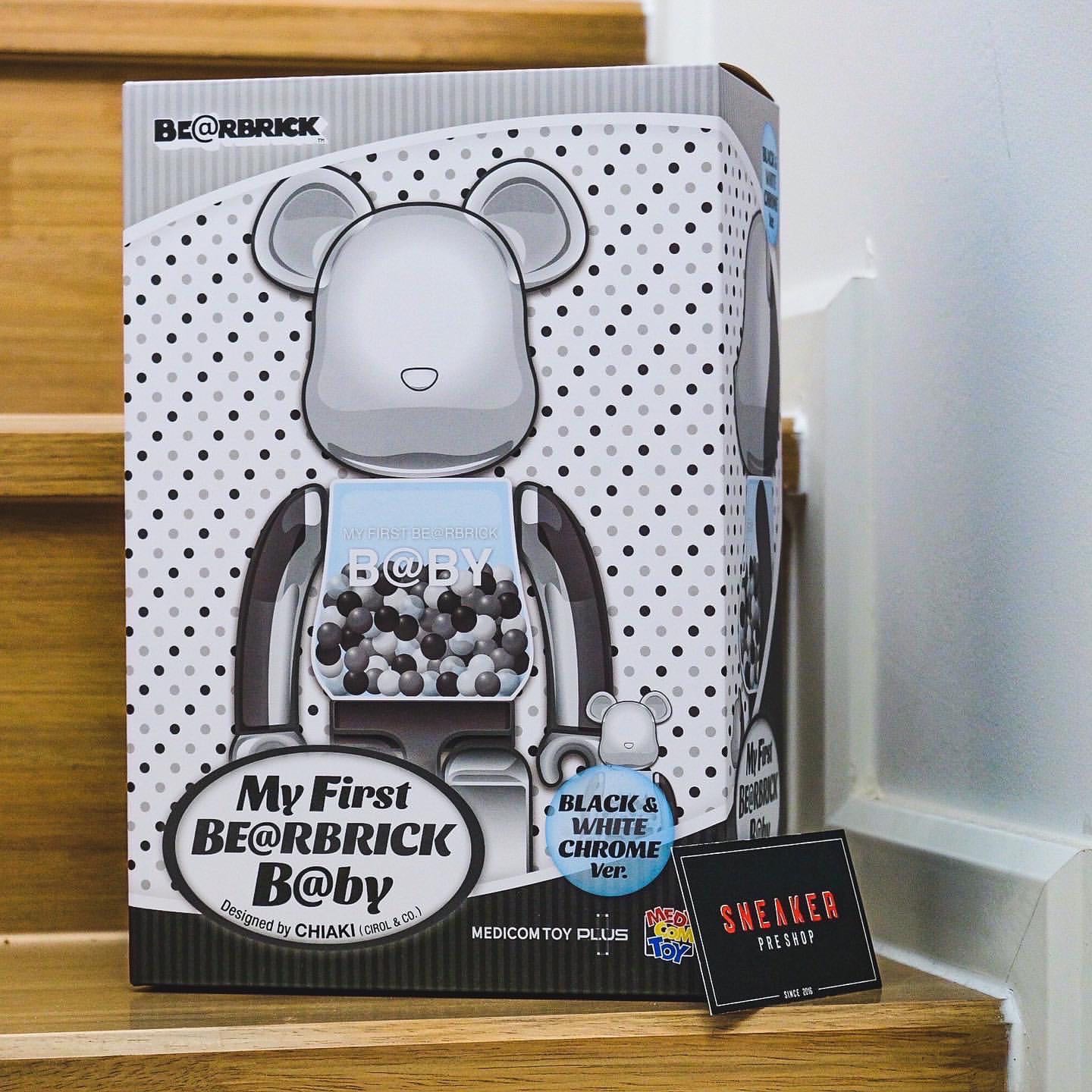 Bearbrick Medicom Toy Plus 100% & 400% Set Black Chrome Ver.