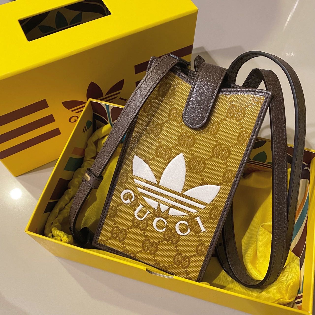 Gucci x adidas Phone Case Beige/Brown