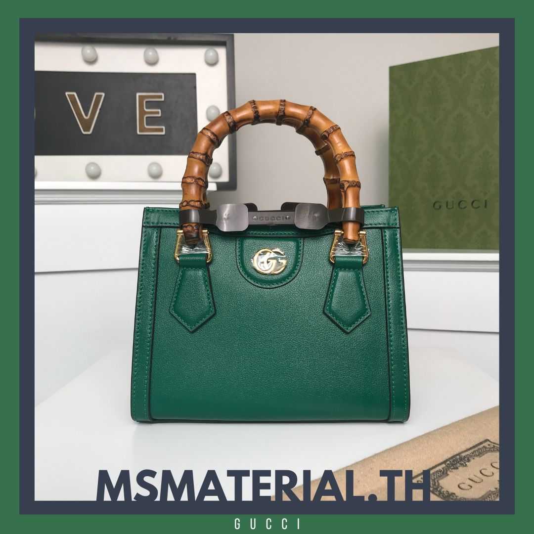 Gucci Padlock Bamboo-handle Leather Handbag in Green