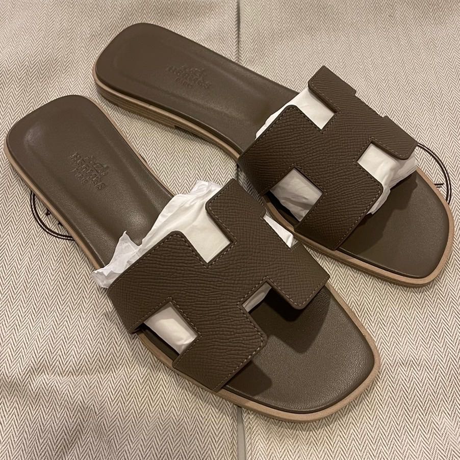 New Hermes Oran sandal Etoupe epsomshoes