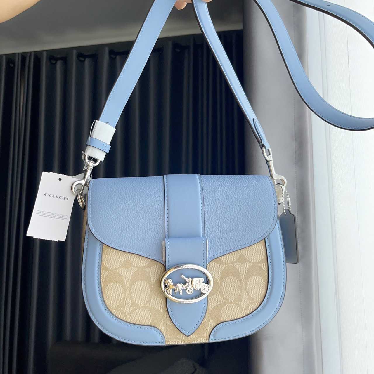 COACH GEORGIE SADDLE BAG IN SIGNATURE CANVAS C2806