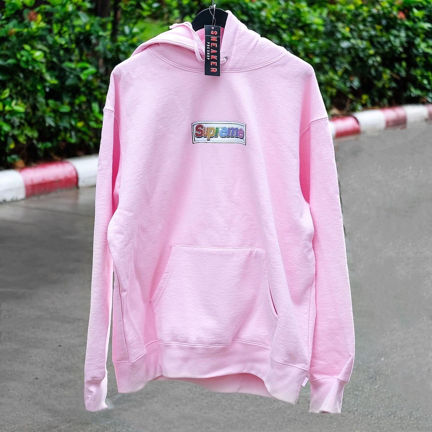 Hot pink cheap supreme hoodie