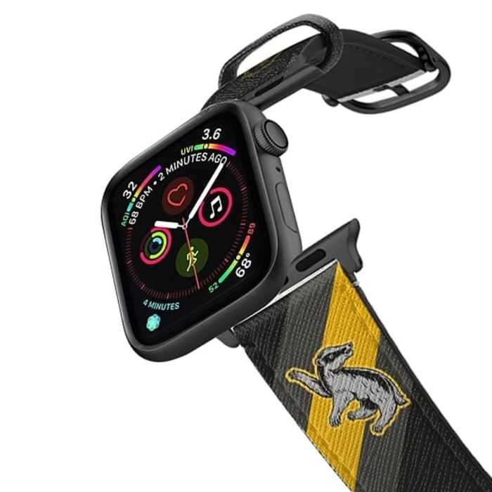 Harry Potter Leather Gray Hufflepuff Apple Watch 42mm 44mm 45mm