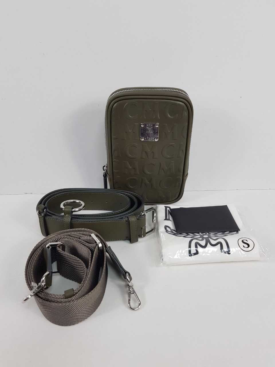 Mcm small clearance monogram belt bag