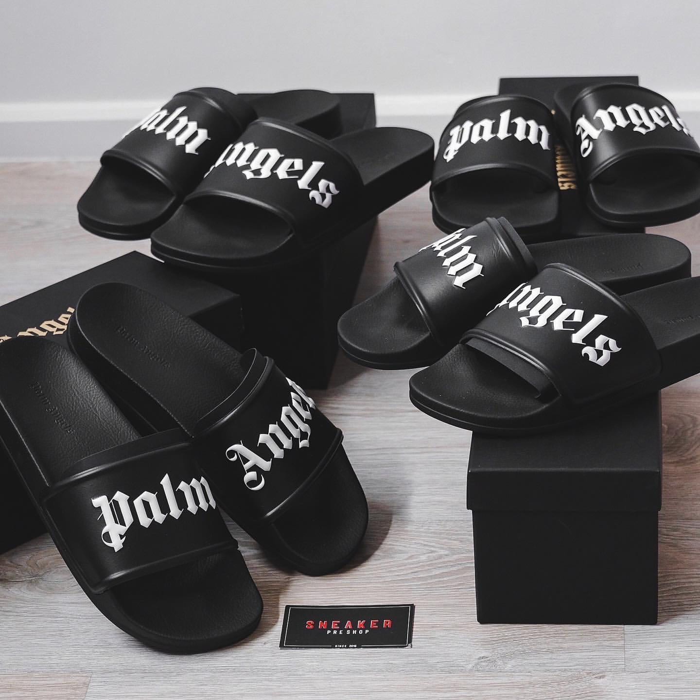 Palm angels logo new arrivals slides