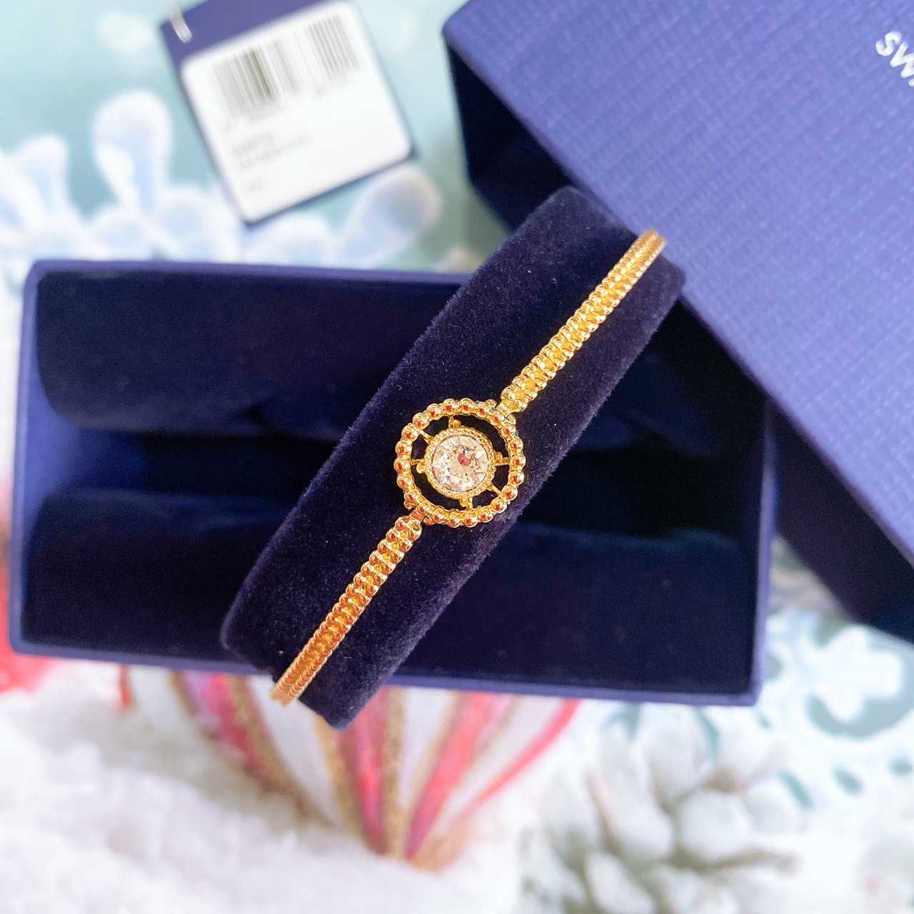 SWAROVSKI Oxygen bangle Medium Multicolored Gold