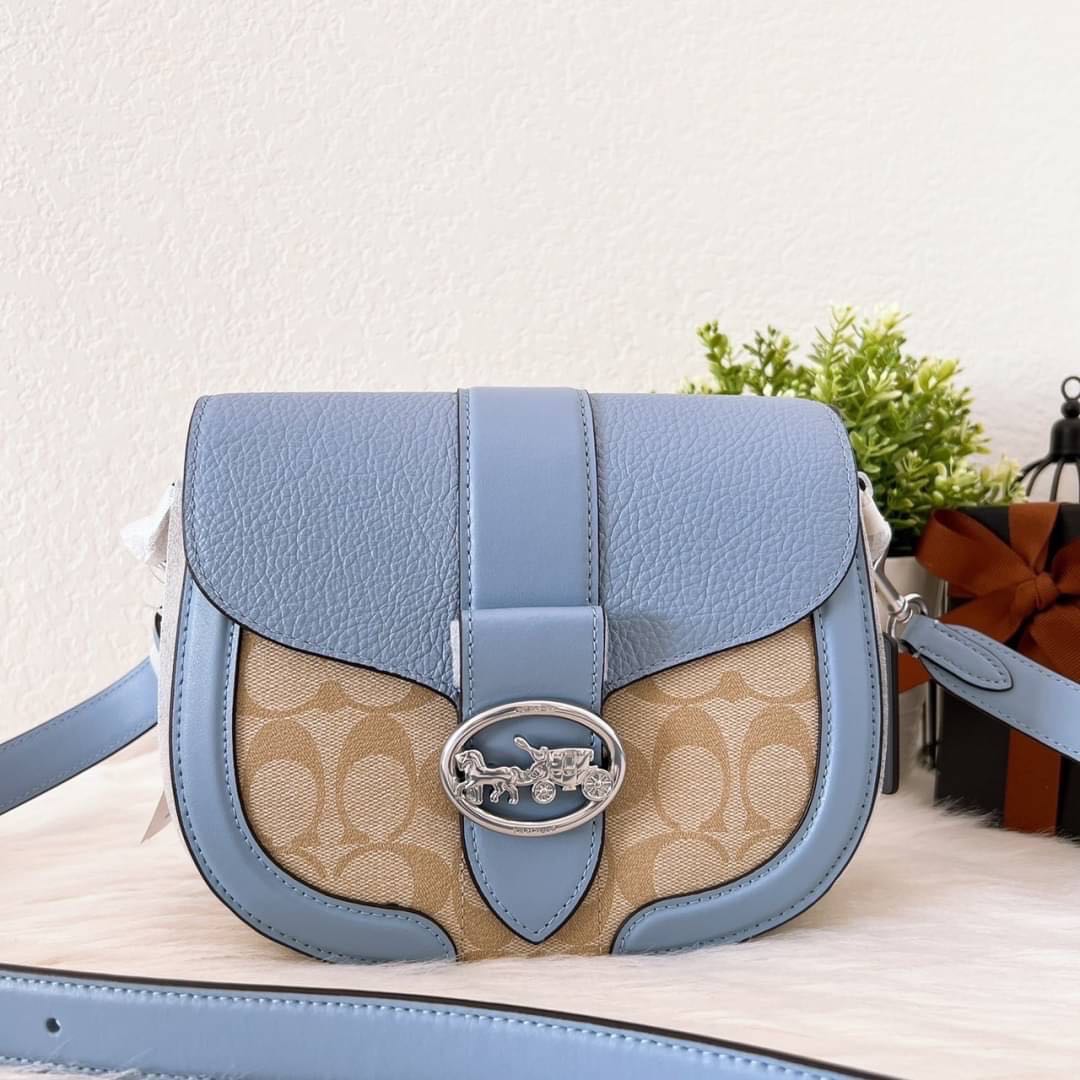 Georgie saddle bag discount in signature canvas