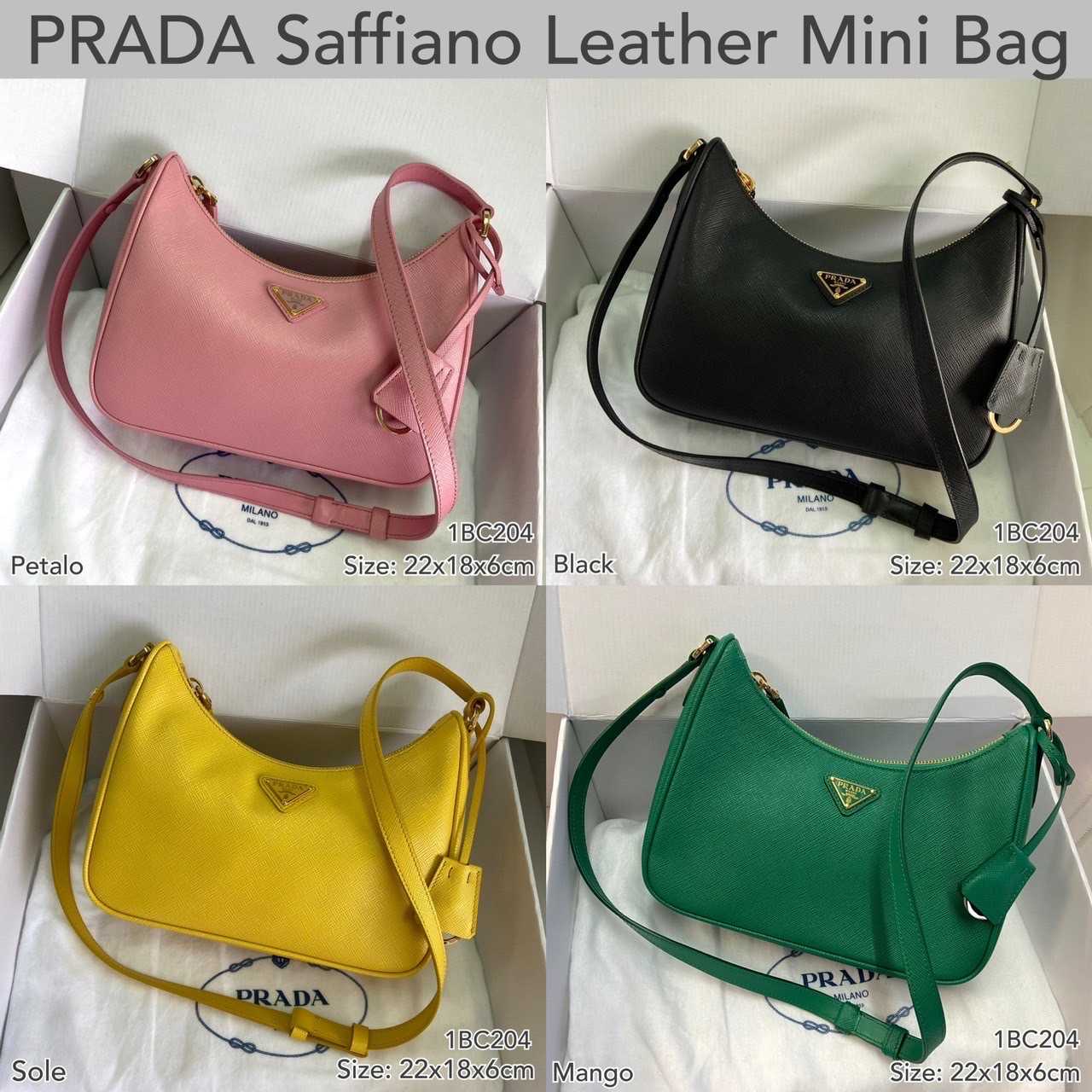 Prada Saffiano Leather Mini Bag, Black