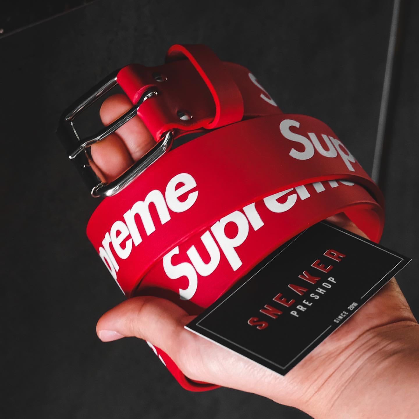 Supreme Repeat Leather Belt 