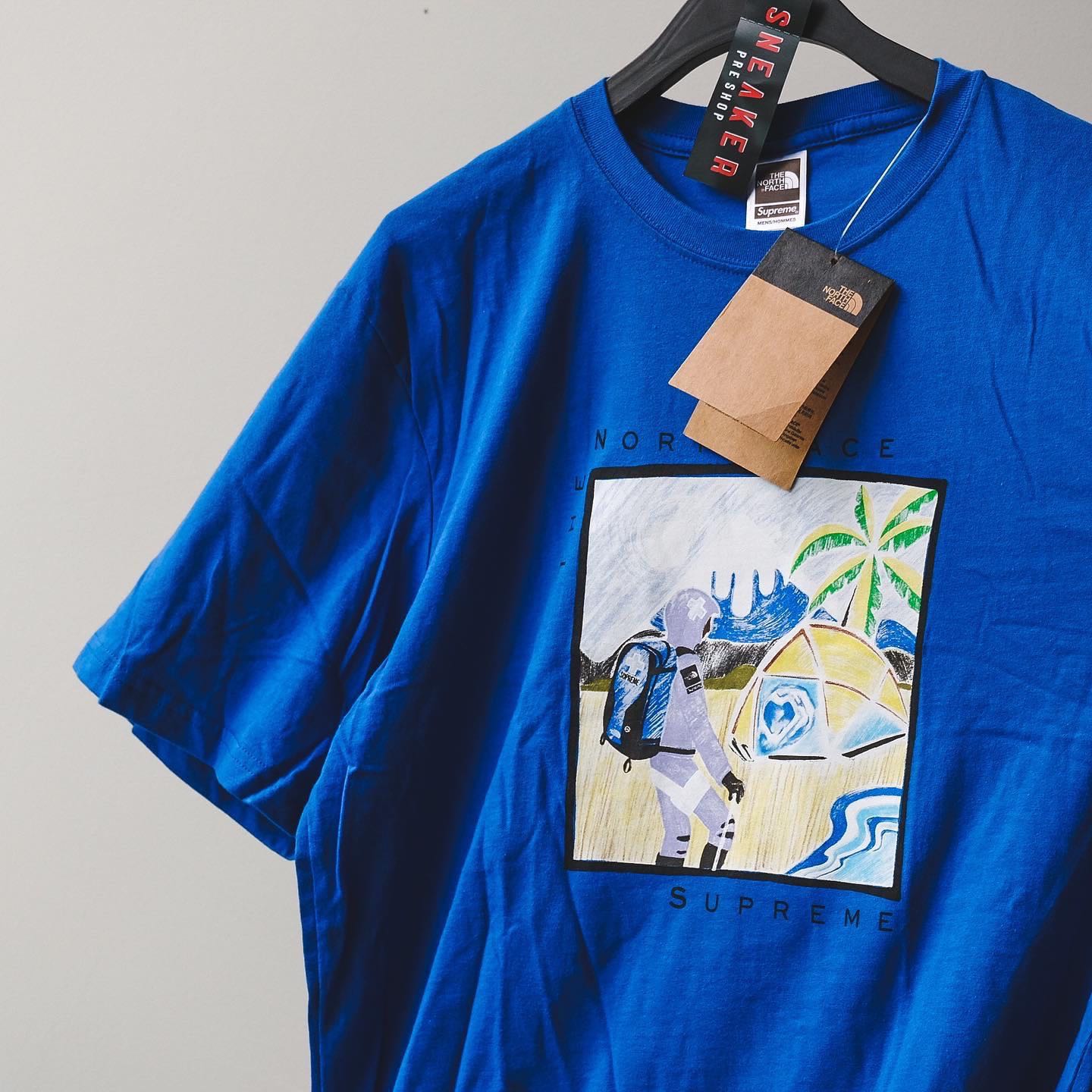 Supreme x The North Face Sketch Tee Blue | LINE SHOPPING