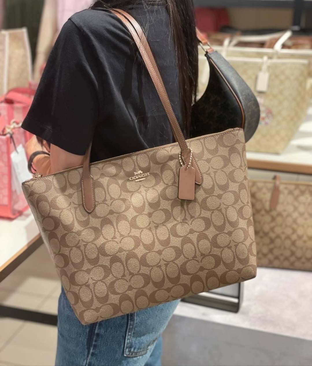 Coach zip hotsell tote signature