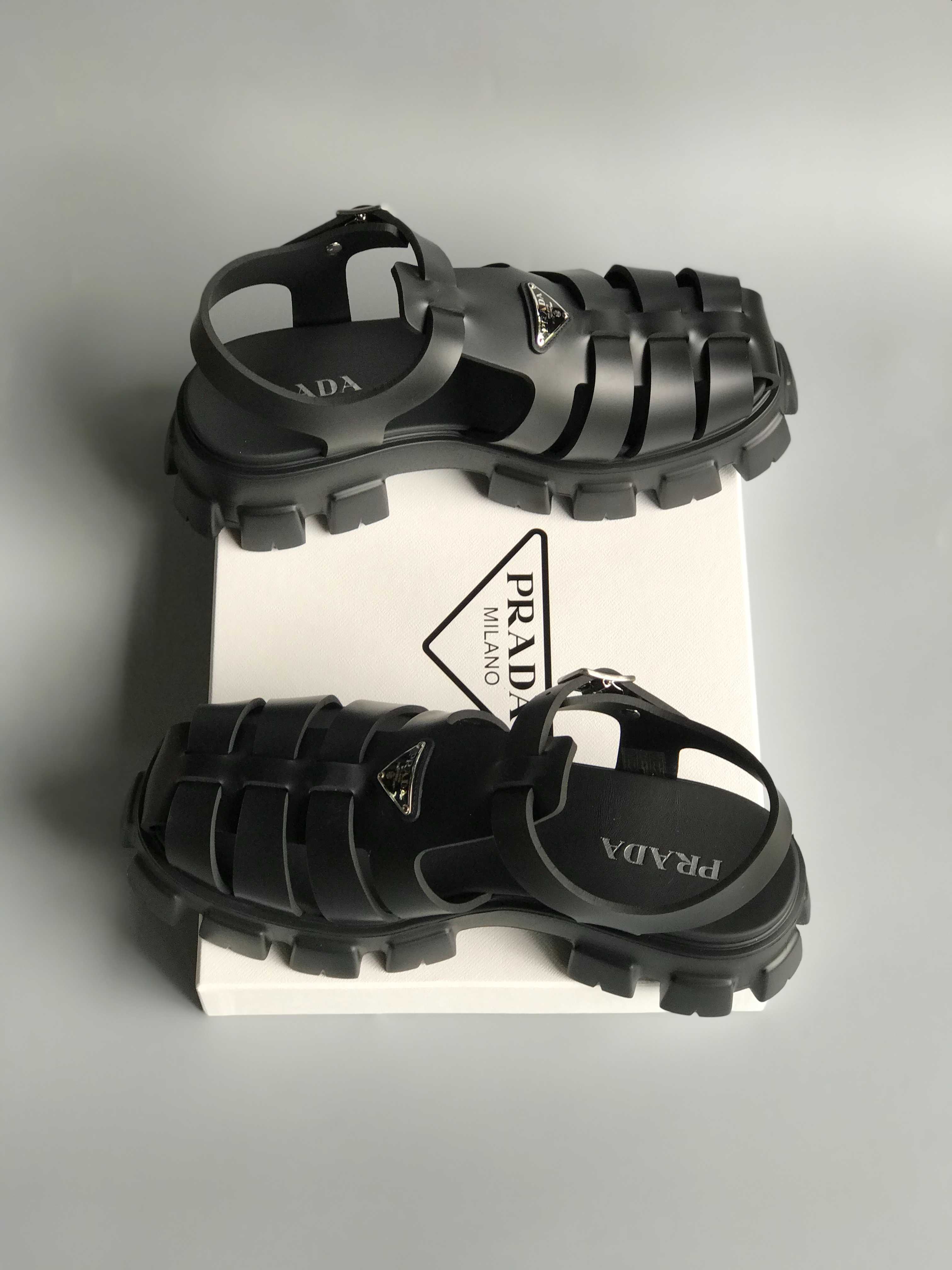 Prada trianglelogo fisherman sandals (size 46) LINE SHOPPING