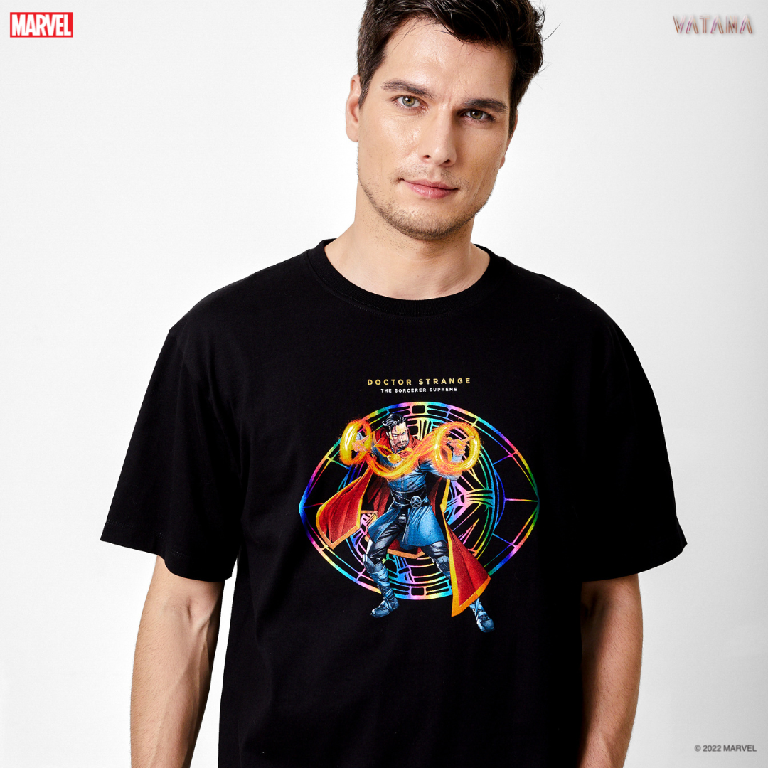VATANA เสื้อยืดแขนสั้น สีดำ พิมพ์ลาย Doctor Strange LINE SHOPPING