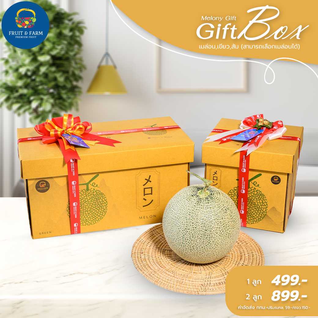 Melon Gift Box (เมล่อนเนื้อเขียว,เนื้อส้ม) LINE SHOPPING