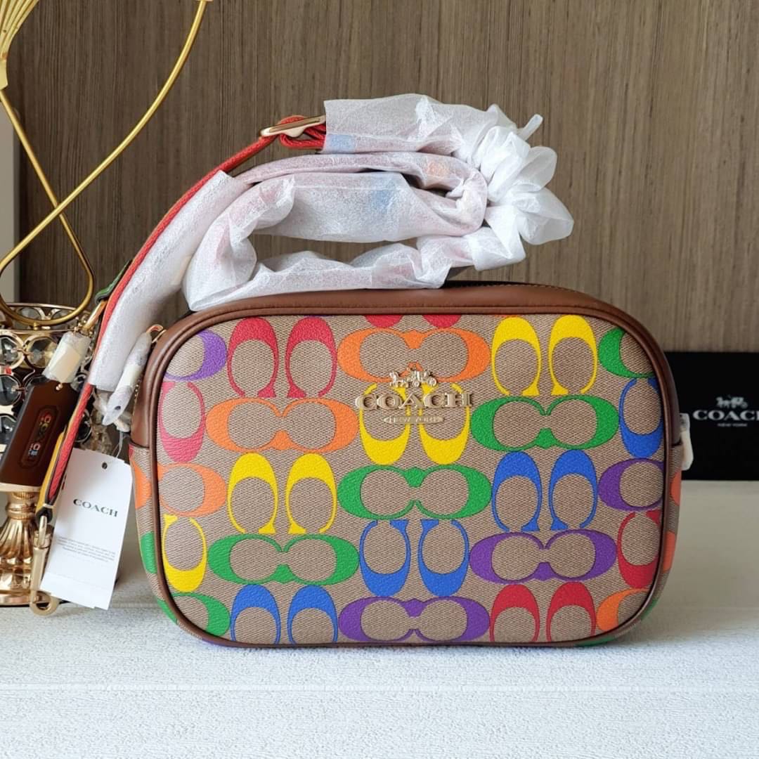 Coach rainbow hotsell camera bag
