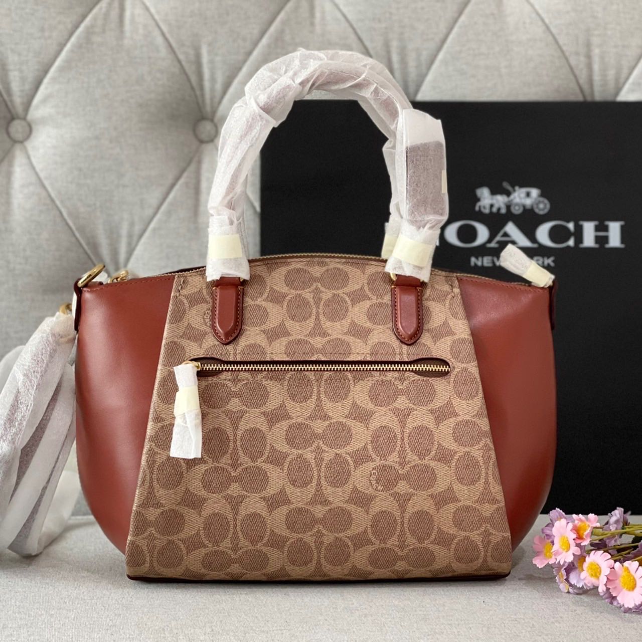 Coach Elise Satchel In Signature Canvas LINE SHOPPING