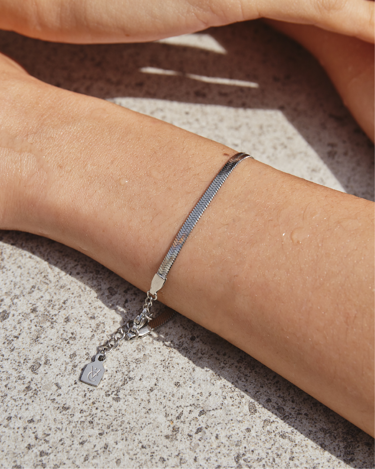 White gold outlet herringbone bracelet