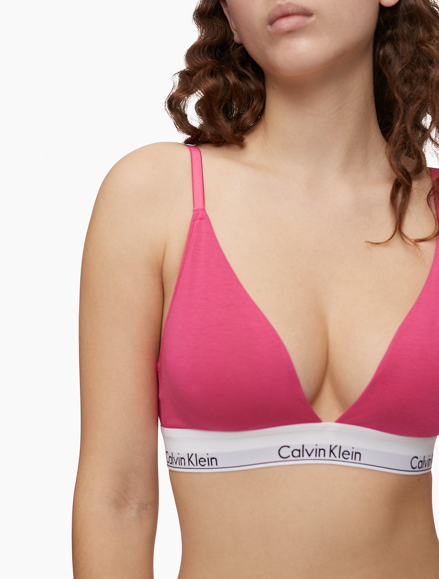 พร้อมส่ง)Calvin Klein Triangle Bra Pink มีฟองน้ำ