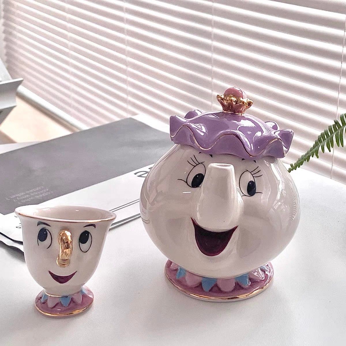 พร้อมส่ง🧸💓 ชุดถ้วยน้ำชา Mrs Potts and Chip จากเรื่อง Beauty and The